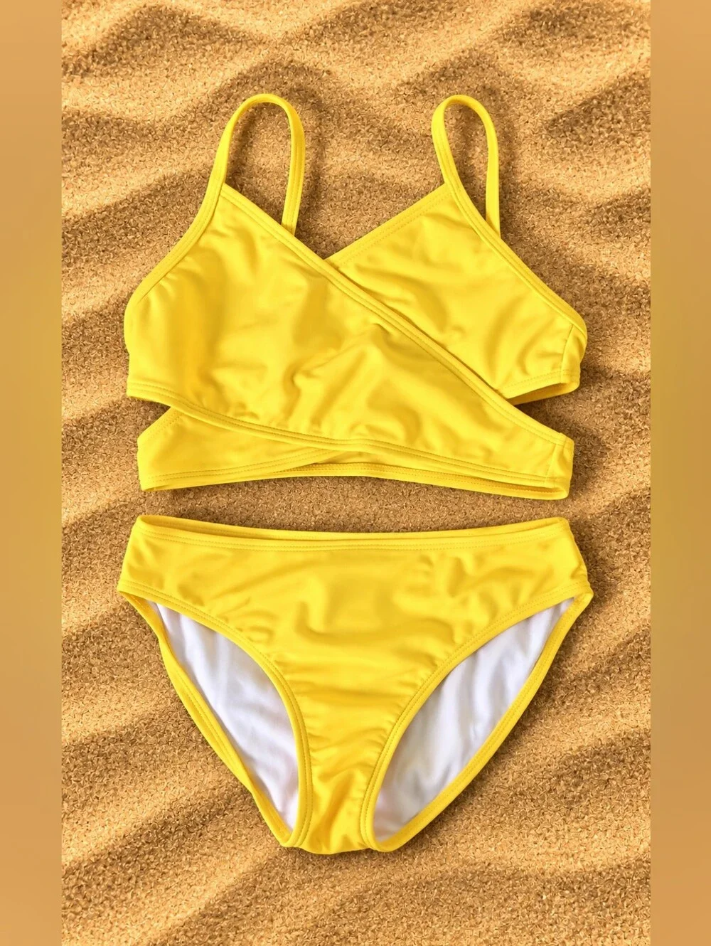 Kanu Surf Girls Size 8 Yellow 2 Piece Swimsuit NWT